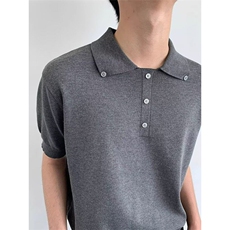 MDAG美式复古金属扣翻领短袖T恤polo衫男女夏季宽松休闲百搭上衣，男装T恤，四季星座505