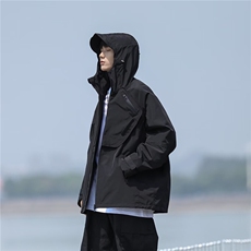 cityboy冲锋衣连帽新款纯色夹克百搭男外穿长袖秋季M24P65，男装夹克，星座1116-2