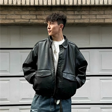 网图现货春季皮衣飞行员外套1209-1-JK19-P90主推可谈，男装夹克，星座1209-1