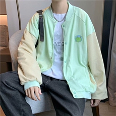 外套男装秋2022ins潮棒球服男生华夫格卡通青蛙外套上衣J3217P55，男装夹克，星座1116-2