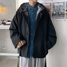秋装休闲宽松百搭外套嘻哈新款潮牌男纯色夹克棒球服W1443-P55，男装夹克，星座512-4