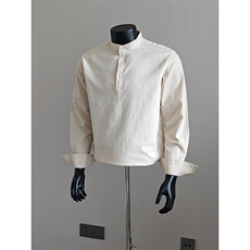 盗图假模复古宽松老钱风亨利领长袖衬衫通勤衬衣W1021/P46降，男装衬衫，电商A243