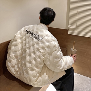 1定制面料宽松保暖棒球领大码M-5XL羽绒服男外套8709P168控229图片