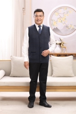 男士针织厚款坎肩宽松型时尚都市马甲条纹百搭外穿坎背，男装背心/马甲，亚东羊绒制品