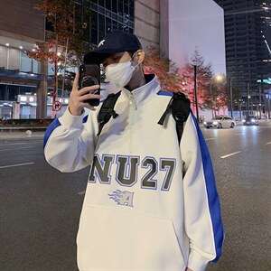 2025秋 立领印花半拉链宽松休闲情侣卫衣 B266-WY-219-P55图片