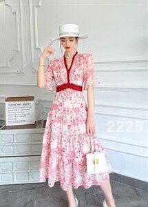 【现货】2022夏季新款 韩版碎花雪纺连衣裙图片