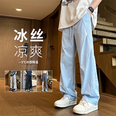 2026春季新款内景大码直筒伞兵冰丝裤M-5XHK24626-特P25，男装休闲裤，电商A022