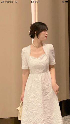 提花公主钉珠连衣裙，女装连衣裙，魅影菲怡