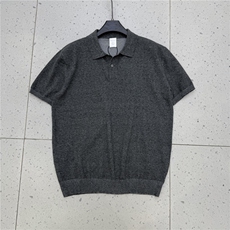 老钱风新款翻领冰丝针织短袖POLO衫高级感上衣H9120/P50特，男装T恤，电商A243