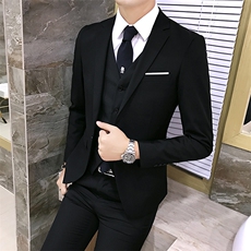 一粒扣男装西服套装三件套纯色商务职业装1012-W6293-P180，男装西服套装，星座1012
