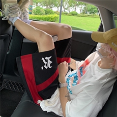 1港风拼色抽绳短裤男大码M-5XL休闲潮流五分裤男DK77035P30控48，男装牛仔裤，星座226-2