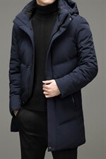 新款冬季连帽羽绒服男装保暖白鸭绒外套中年爸爸装YYYR305-P345图片