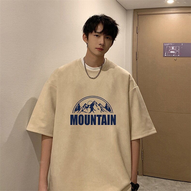 麂皮绒短袖t恤男大码半袖男 JD82255-P25图片