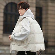 新款青少年冬季短款休闲时尚男士羽绒马甲25081P170，女装马甲，电商A355（原A415）