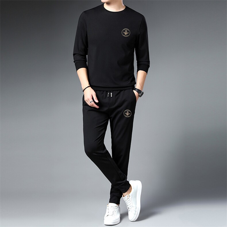 2023新款长袖t恤圆领长裤商务休闲春秋季新款中青年男士套装，男装休闲套装，电商B212（原钱塘6029）