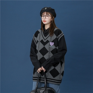 针织马甲百搭学院风JKDK校服班服制服情侣装/BX03 P50图片