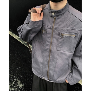 美式立领哈灵顿夹克外套男秋季帆布cleanfit工装上衣潮3627-特P62图片