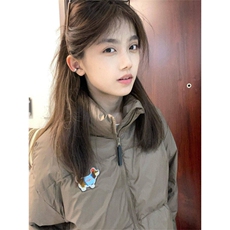 学院风甜美复古腊肠狗刺绣面包服外套女冬季宽松加厚立领棉衣棉服，女装棉衣/棉服，星座506A