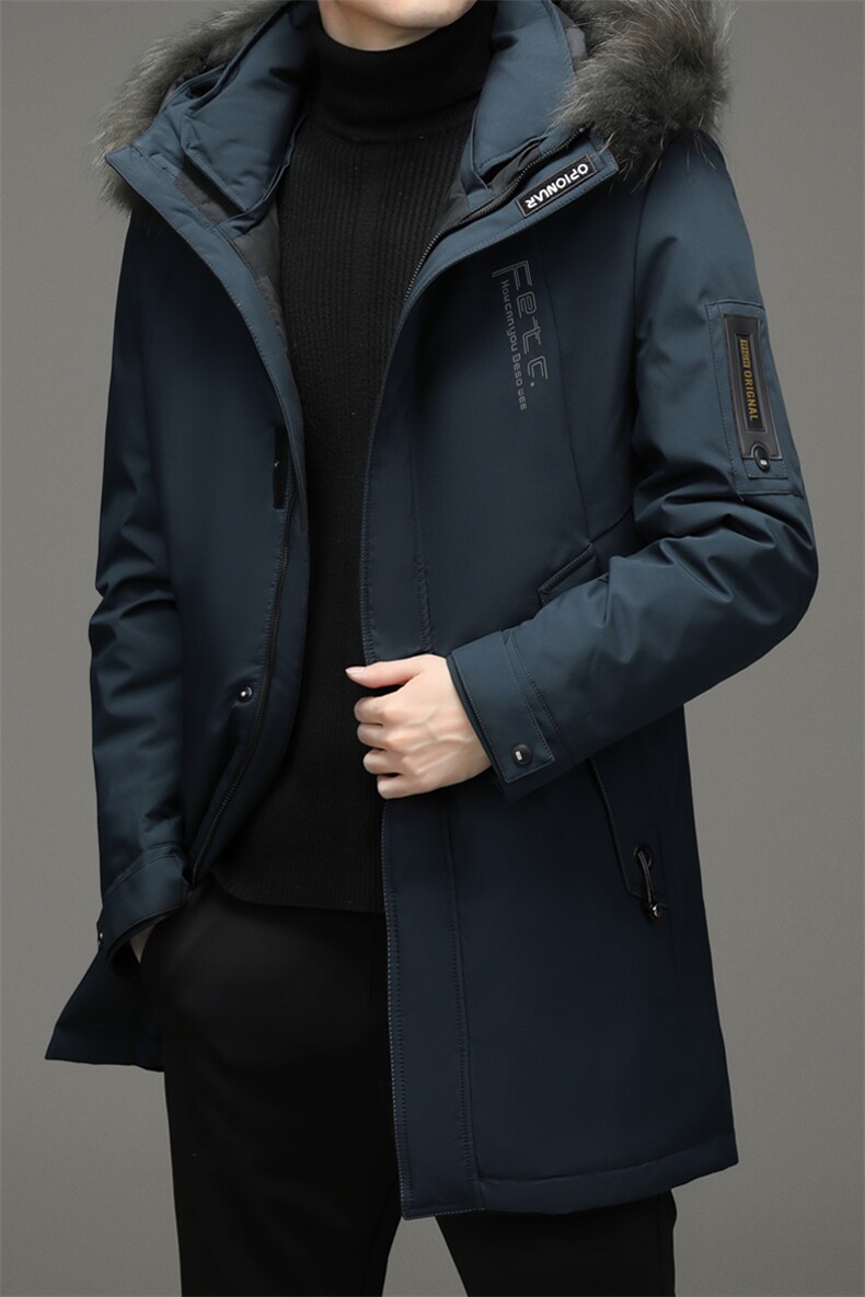 2023冬新款中年男士连帽羽绒服男爸爸冬装脱卸领外套TLM8878-P340，男装羽绒服，电商B212（原钱塘6029）