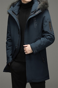 2023冬新款中年男士连帽羽绒服男爸爸冬装脱卸领外套TLM8878-P340图片