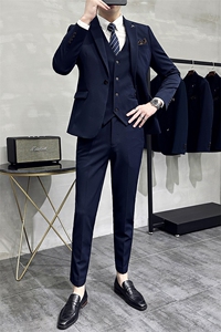 2026秋季新西装套装修身休闲商务三件套西服男士礼服KTZ801-P285图片