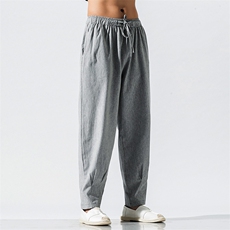 春夏新款男装中国风棉麻休闲裤薄款亚麻小脚裤麻本无影墙，男装休闲裤，电商B277(原6028)