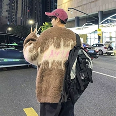 美式高街针织衫男字母拼色高街冬季新款ins宽松毛衣MZ5607-P55，男装针织衫/毛衣，星座1109-3