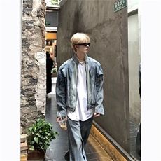 25春装小众解构渐变设计感立领牛仔外套潮流夹克百搭上衣JKK11P95，男装夹克，电商D256-2(原A064-2)