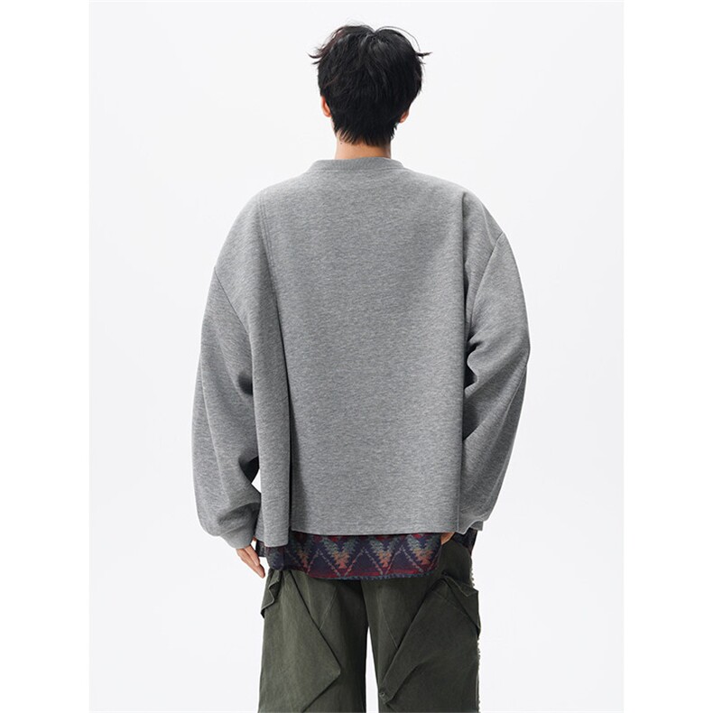 KS10157-特批60控108新款开衫休闲上衣设计感两件套复古大码卫衣,男装卫衣,电商A059