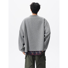 KS10157-特批60控108新款开衫休闲上衣设计感两件套复古大码卫衣，男装卫衣，电商A059