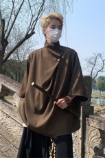 小众设计纽扣衬衫新中式高级感不规则衬衫A061-EC50268-P45，男装衬衫，电商A061