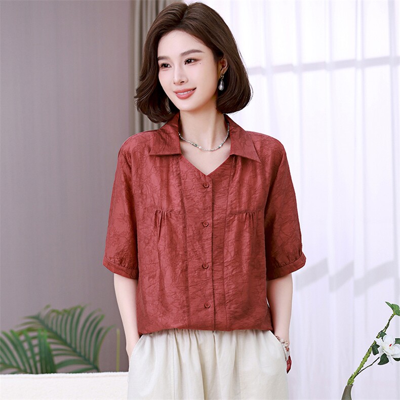 2025夏季天丝简约气质宽松时尚休闲显瘦舒适上衣，女装衬衫，独衣靓