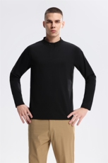 新款半拉链速干上衣时尚百搭休闲，男装卫衣，玖雅羊绒