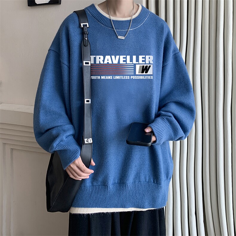 假两件毛衣男大码加绒针织衫男毛线衣M80359-P55加绒P70,男装针织衫/毛衣,电商A040