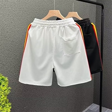 高级感条纹短裤男夏季潮牌痞帅休闲裤2024新款裤子男款潮流五分裤，男装休闲裤，星座1013