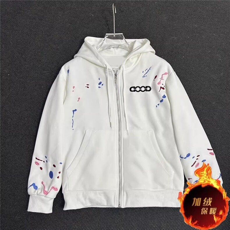 网络图现货美式潮GOOD泼墨刺绣连帽男女高街卫衣JWY532-P43,男装卫衣,星座715-7