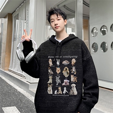 高品秋冬季连帽毛衣男复古慵懒风针织衫毛衣外套MYL3317-P65控88，男装针织衫/毛衣，电商B370