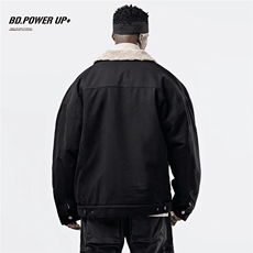 现货加绒牛仔棉服男冬季棉衣外套羊羔绒翻领夹克毛领MY1089-P110，男装夹克，星座1103-3