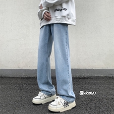 XZ616秋冬季新款重磅宽松微喇百搭纯色休闲牛仔裤TY971P45控58，男装牛仔裤，星座512A（原616）