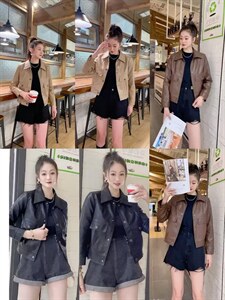 皮衣小外套，女装皮衣，锦华秀逸