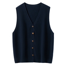 2025年秋季时尚百搭通勤V领马甲，女装马甲，朝思纯山羊绒