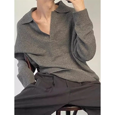 POLO领毛衣慵懒风V领针织毛衣MY2323特P52，男装针织衫/毛衣，星座908-1