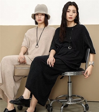 2025春夏款经典高级卷边半身裙套装，女装套装/套裙，织己羊绒