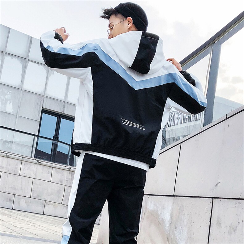 一套运动卫衣男春季2021新款潮流休闲套装男士外套DS366TP95，男装卫衣，电商A102