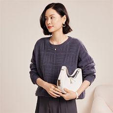 加厚保暖女羊绒衫舒适百搭显瘦圆领毛衣品质30%羊绒材质秋冬，女装羊绒衫，名驰羊绒