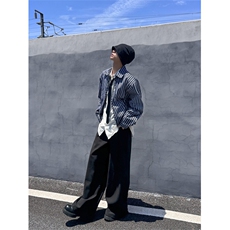 XZ1005-1-TTH0057-批85-条纹垫肩夹克外套，男装夹克，星座1005-1