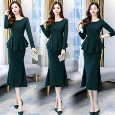 2021年新款潮流时尚套装舒适长袖春季个性气质百搭休闲套裙套装，女装职业装，韩美纤衣