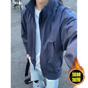 现货冬季美拉德立领飞行夹克廓形高街棒球服加棉加厚棉衣外套图片