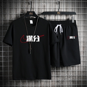 2025夏季新款纯棉运动套装大码短袖两件套XZ102A-4-DD318-P55图片