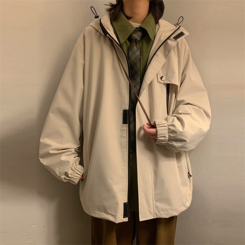 新款连帽冲锋衣夹克男港风潮流宽松休闲外套JK2302-P68,男装夹克,星座717